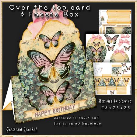 Over the Top Card with Facets Box Butterflies 176 Yellow