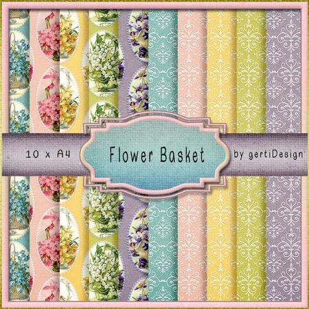 Basket with Flower Backingpaper 119