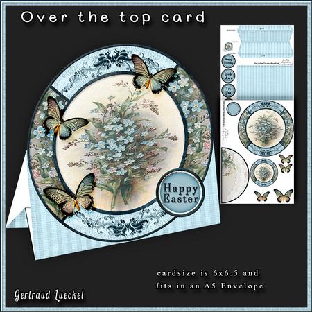 Round Over the Top Card Blue 198