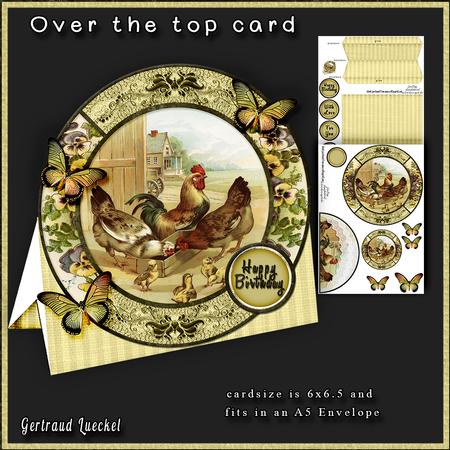 Round Over the Top Card Olive 201