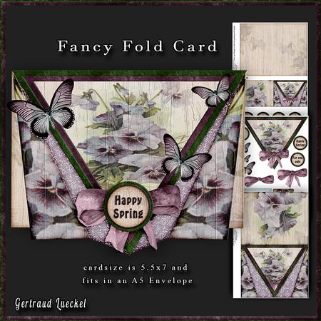 Pansy Flower Triangle Fancy Fold Card 205