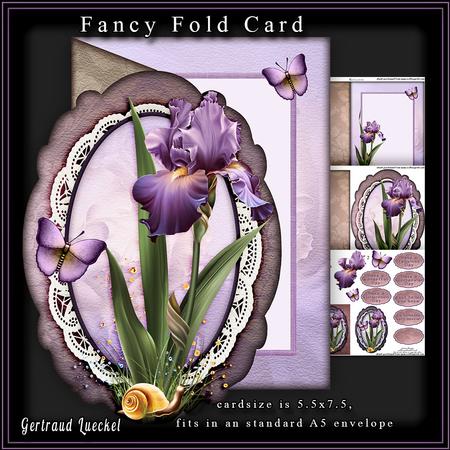 Fancy Fold Card Lillies Lilac 215