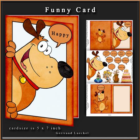 Funny Card Orange Brown Dog 101