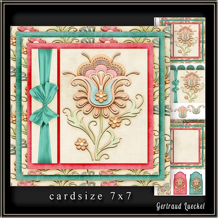 Cardtopper 7x7 with Inlet Soft Flower 221