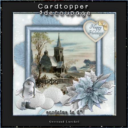 Cardtopper with Inlet Ice Blue Christmas 105