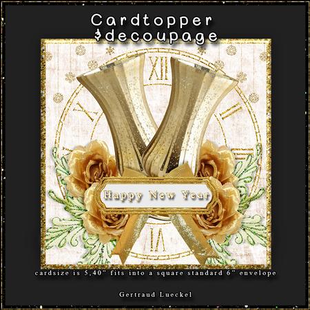 Cardtopper with Inlet New Year 106