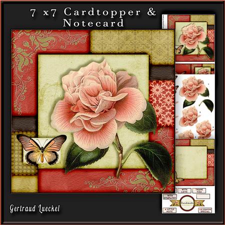 Cardtopper with Inlet Smell the Roses 248