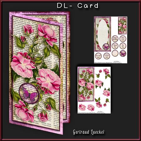 Dl Card with Inlet 256 All About Flowers Violet