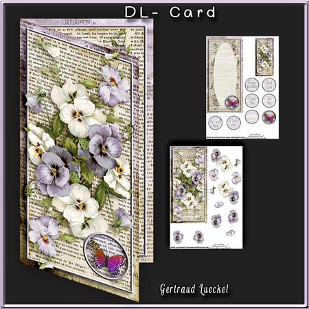 Dl Card with Inlet 258 All About Flowers Lilac