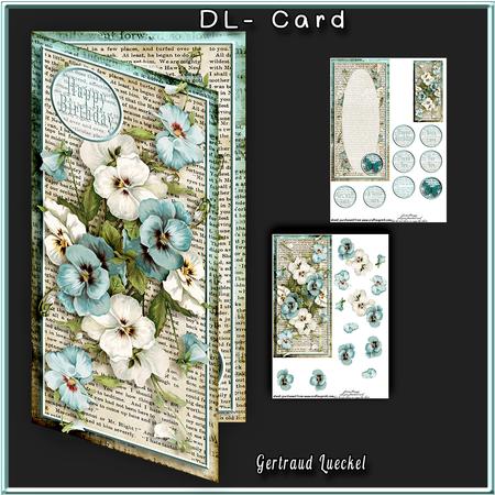 Dl Card with Inlet 2598 All About Flowers Lilac