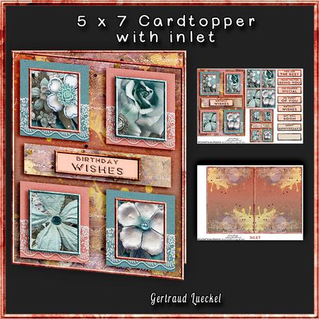 Cardtopper with Inlet All About Flowers 264