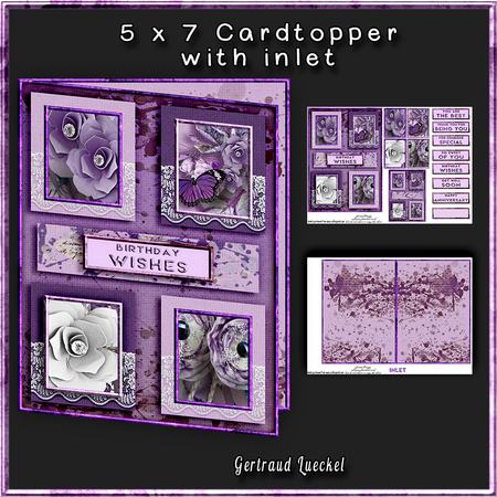 Cardtopper with Inlet All About Flowers 265