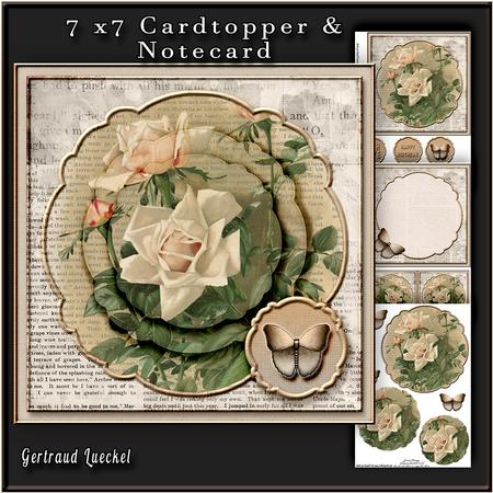 Cardtopper with Inlet All About Flowers Brown 266