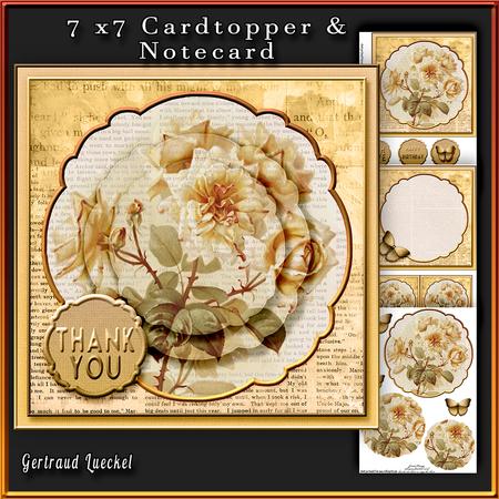 Cardtopper with Inlet All About Flowers Yellow 269