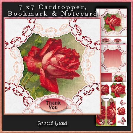 Cardtopper Flowers for the Heart 280