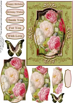 Cardtopper So in Love with Roses 299