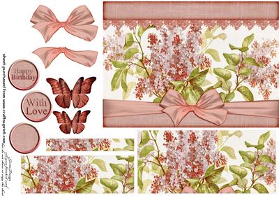 Cardtopper Soft Peach Pink Lilac 301