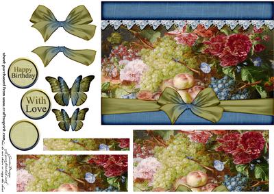 Cardtopper Grape and Flower 309