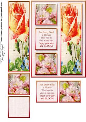 Cardtopper Orange Rose 316