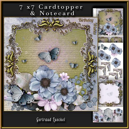 Cardtopper with Inlet It's All About Flowers 326