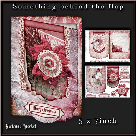 Flap Card 5x7 Inch Red White 330