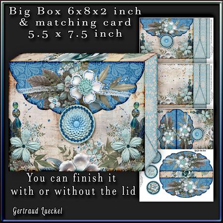 Big Pinchbox (bag) Blue White Flowers 105