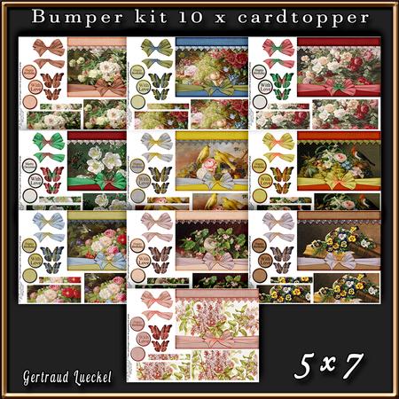 10 x Flowers and Bows Cardtopper Bumper Kit 1