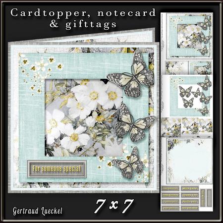 Cardtopper Framed Flowers Appleblossom 343