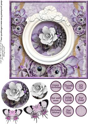 Cardtopper Singlesheet Flowers in a Frame 118