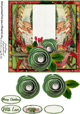 Cardtopper Christmas Green 378