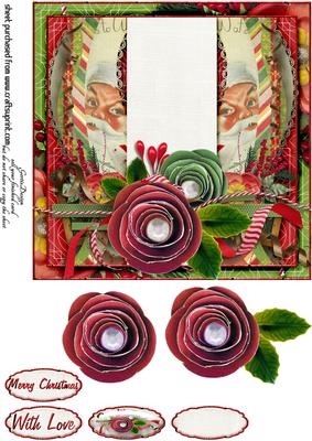 Cardtopper Christmas Red 379