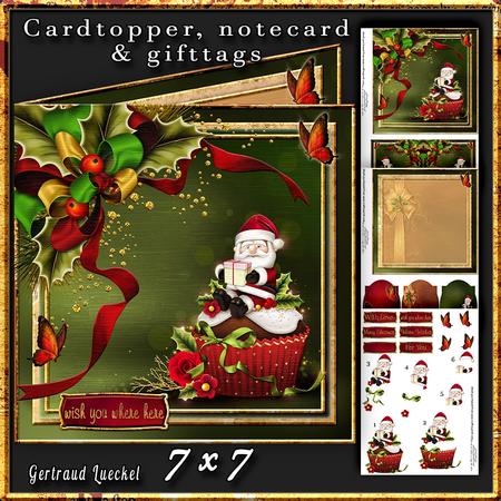 Cardtopper with Inlet Christmas Cupcake 384