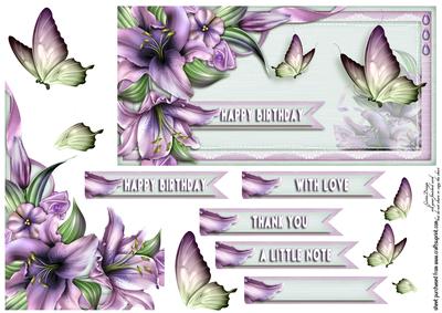 Cardtopper Sweet Lily 391
