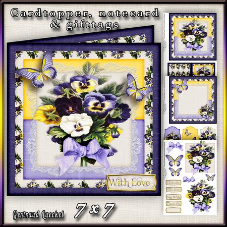 Cardtopper All About Pansy Yellow 389