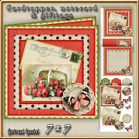 Cardtopper Soft Vintage in Red Green 394