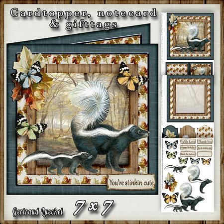 Cardtopper Stinkin Cute Skunk 399