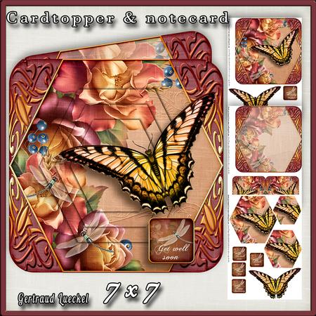 Cardtopper Lovely Butterfly Autumn 404