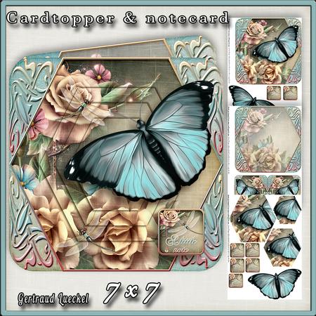 Cardtopper Lovely Butterfly Soft Creme 410