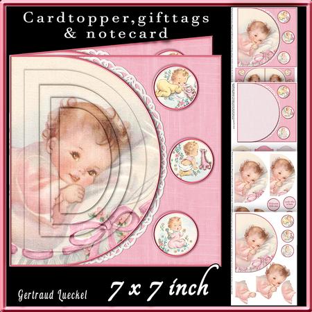 Cardtopper Vintage Baby Girl 439
