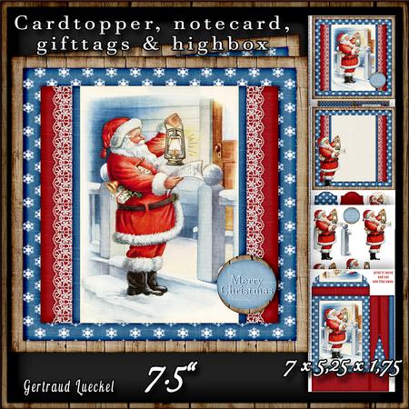 Cardtopper with Large Highbox Christmas Santa 471
