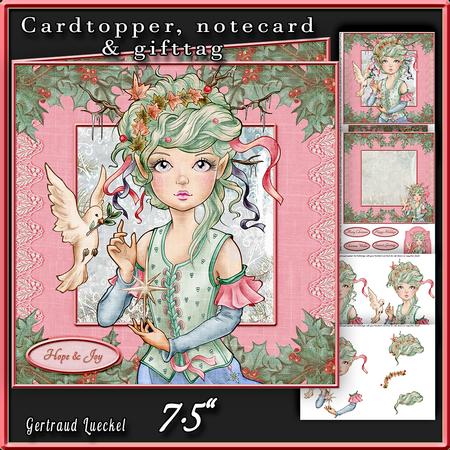 Cute Christmas Hope and Joy Pink 476