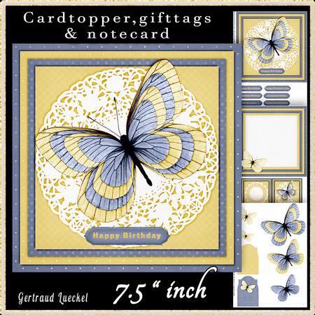 Cardtopper Large Yellow Blue 494