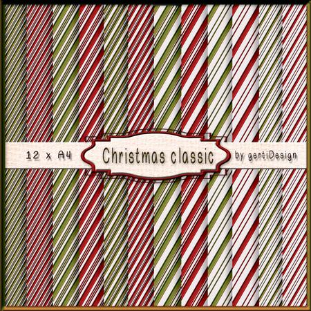Christmas Classic Stripes Green Red 140