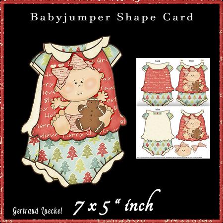 Babyjumper Shape Card Kit First Christmas Girl Red 519