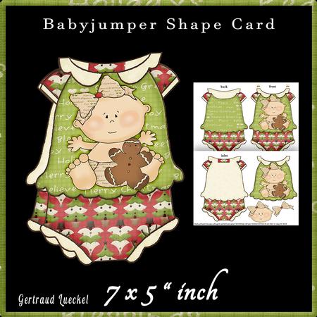 Babyjumper Shape Card Kit First Christmas Girl Green 520