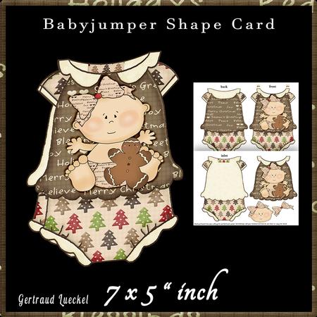 Babyjumper Shape Card Kit First Christmas Girl Brown 521