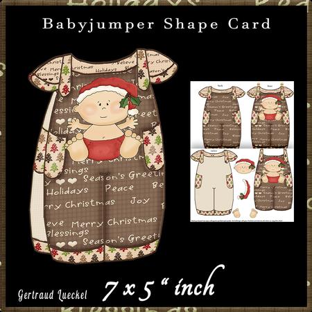 Babyjumper Shape Card Kit First Christmas Boy Brown 524