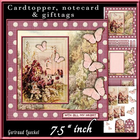 Vintage Daisies Cardtopper 530