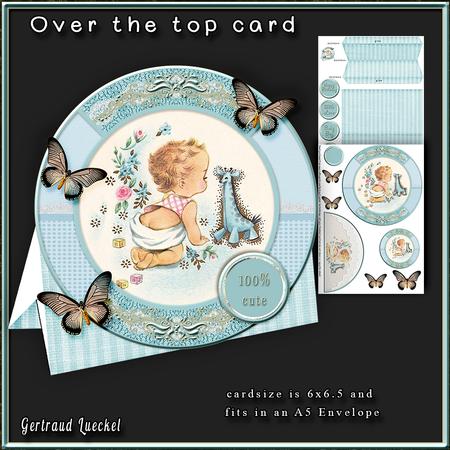 Round Over the Top Card Baby Boy Blue 537