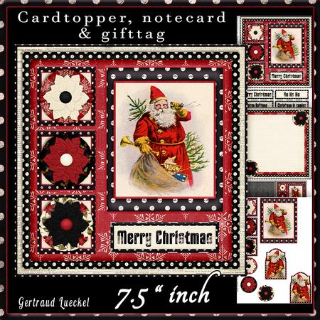Modern Vintage Christmas Cardtopper 540